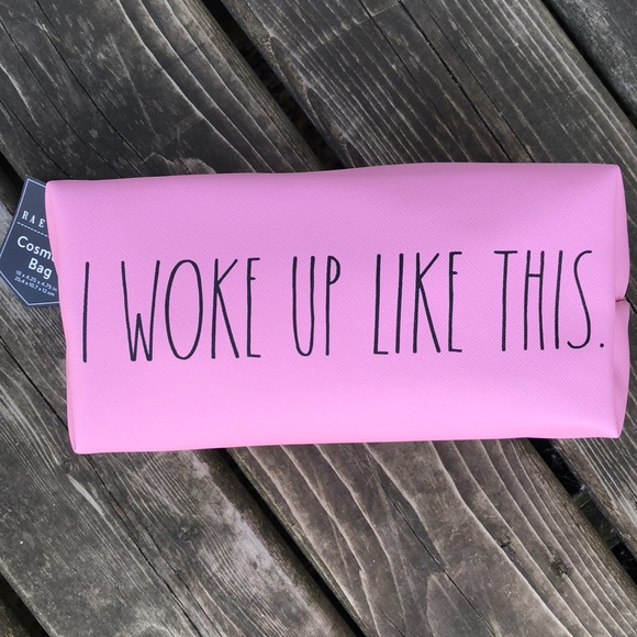 NWT Rae Dunn Cosmetic Bag “I Woke Up Like This” - Picture 3 of 7